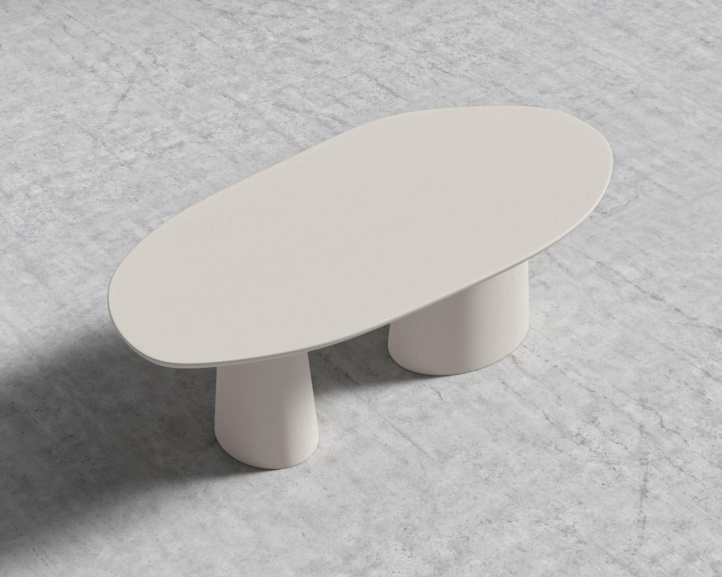 Alessia Dining Table - 84" | 213cm, Alabaster Matte Lacquer with Grain