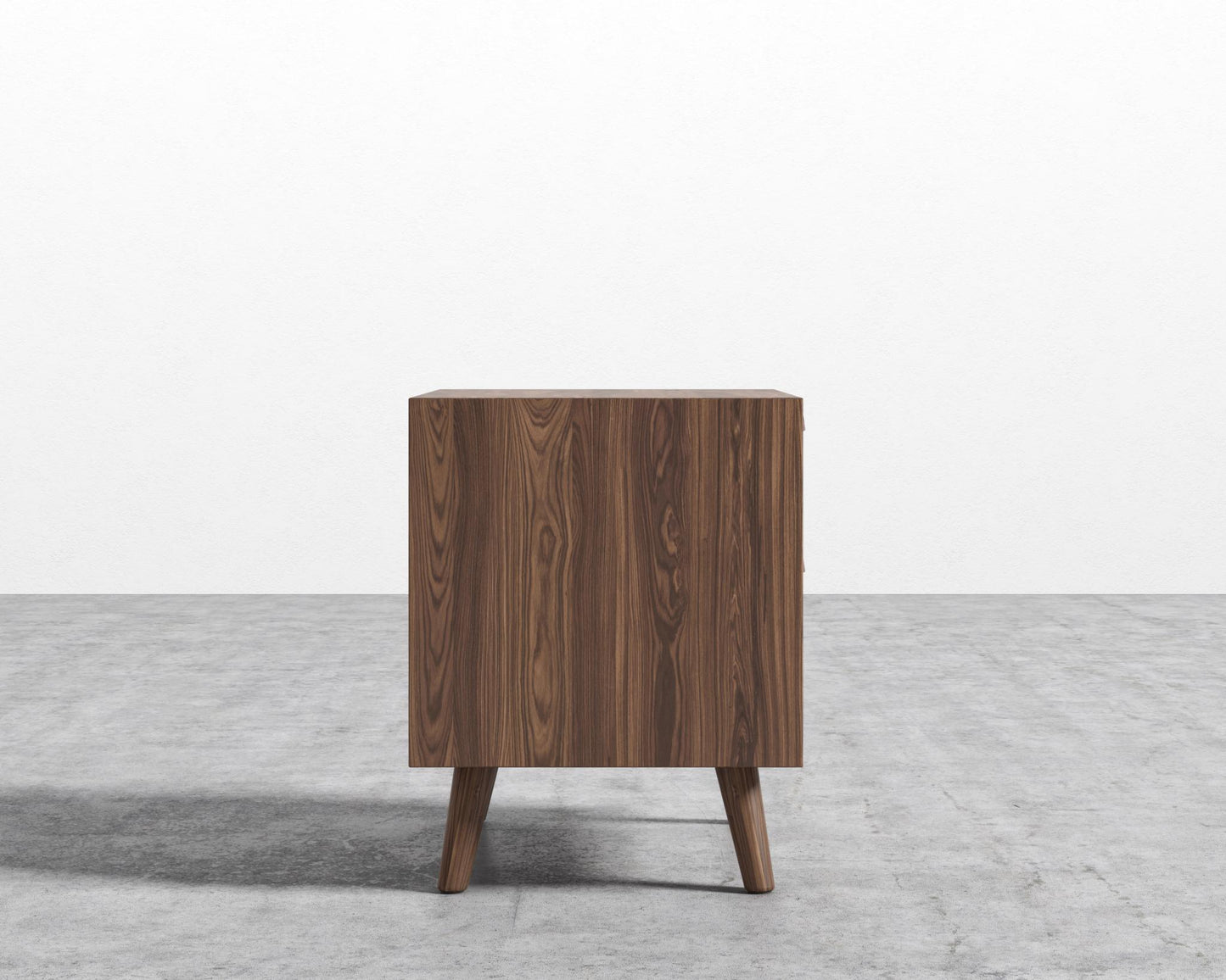 Asher Double Drawer Nightstand-Brushed Brass-Walnut