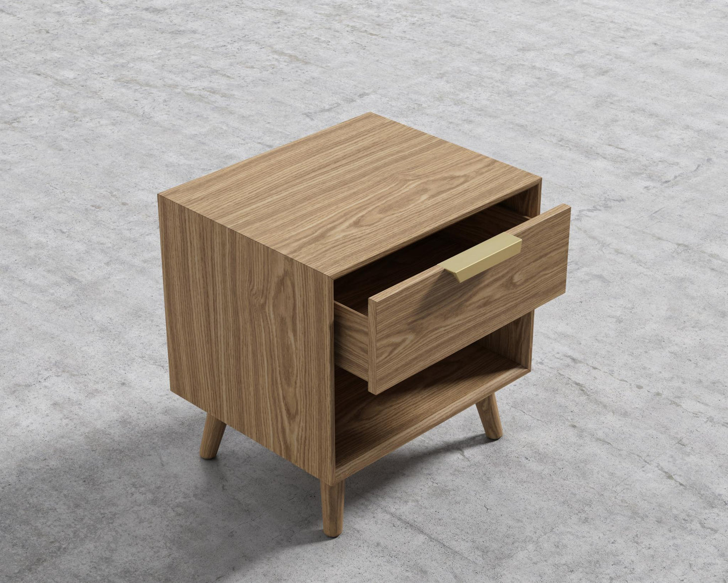 Asher Single Drawer Nightstand - Ash Veneer
