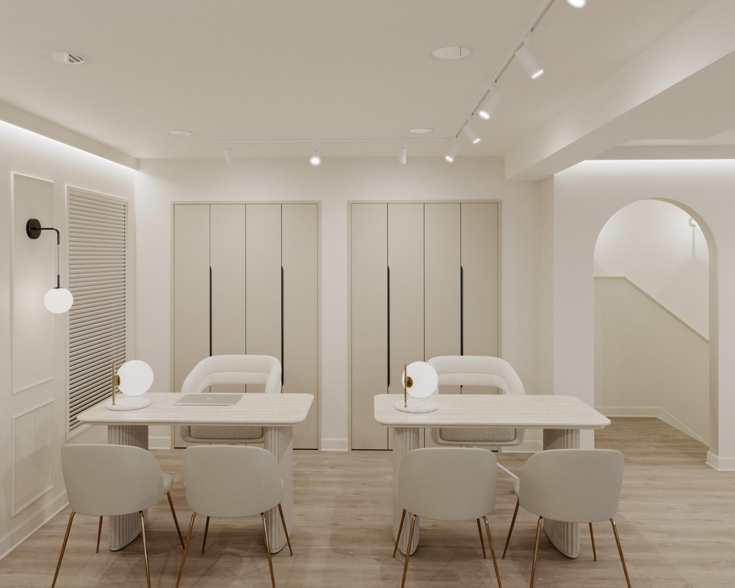 Athena Desk Scene featuring Iris Chair