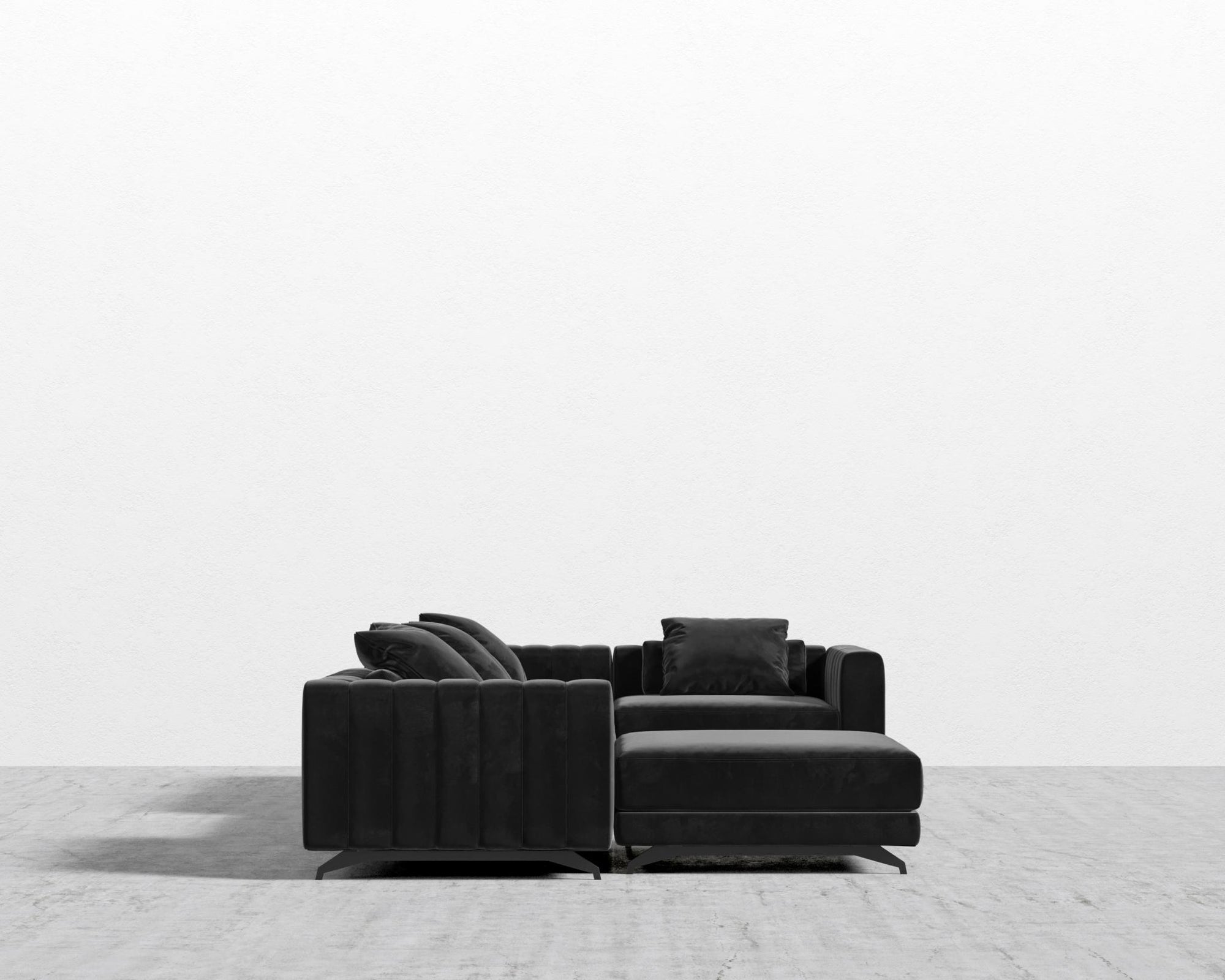Berlin Modular Sectional - Black - Berlin, Plush Velvet - Black