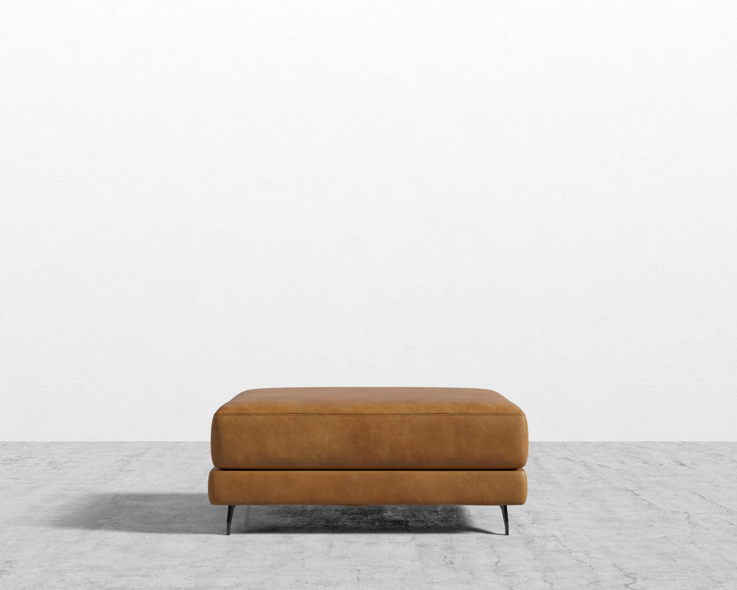 Berlin Ottoman - Black - Berlin, Microfiber Leather - Trento Morocco