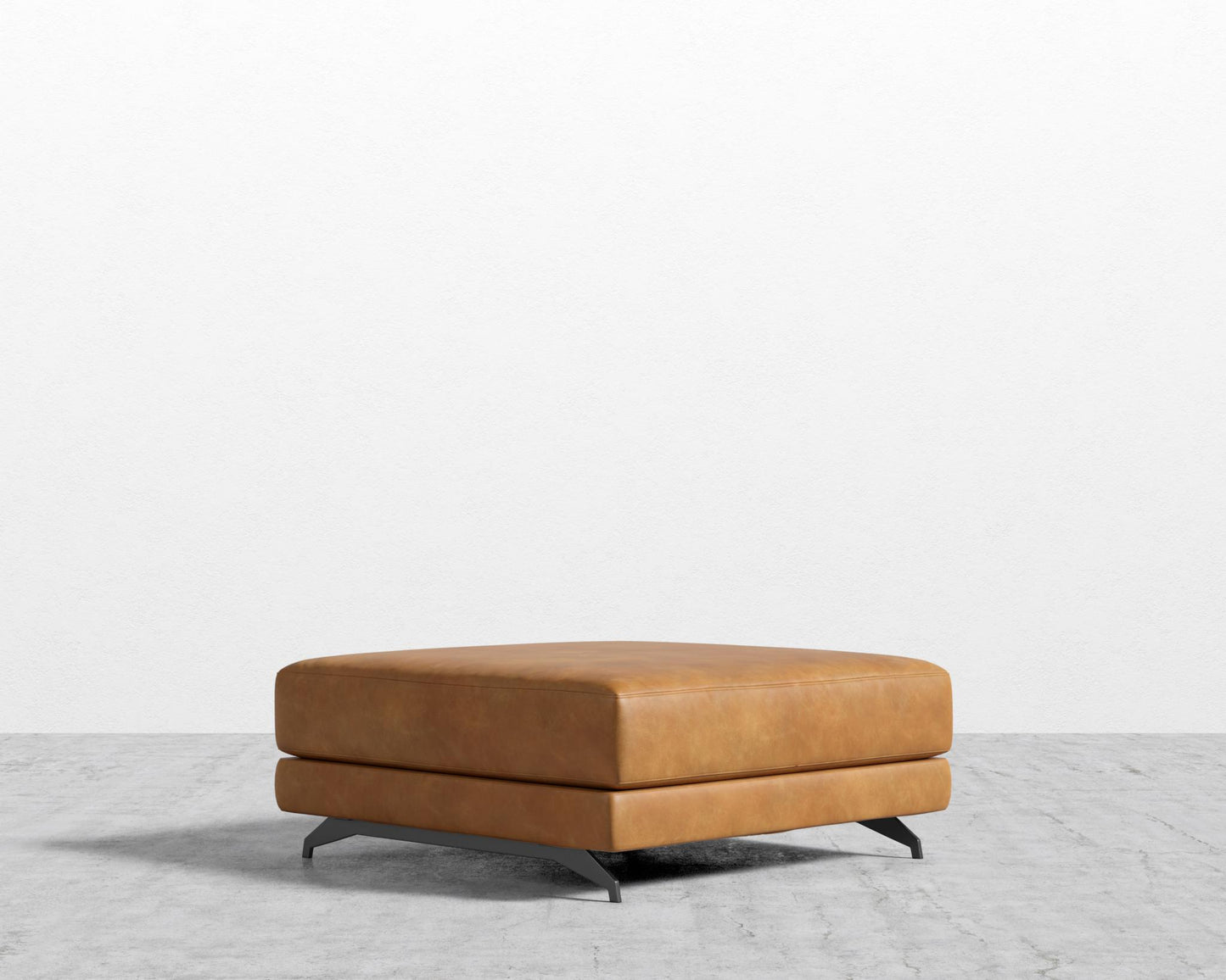 Berlin Ottoman - Black - Berlin, Microfiber Leather - Trento Morocco