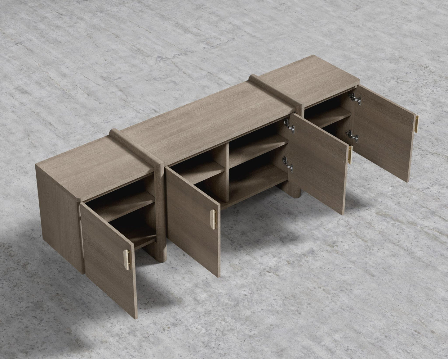 Cassia Media Console - Grey Oak Veneer