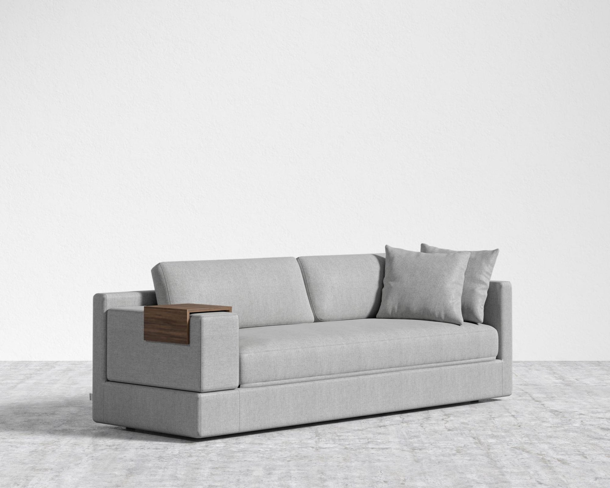 Dresden Sleeper Sofa - Walnut Side Table, Modern Felt - Malmo