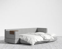 Dresden Sleeper Sofa - Walnut Side Table, Modern Felt - Malmo