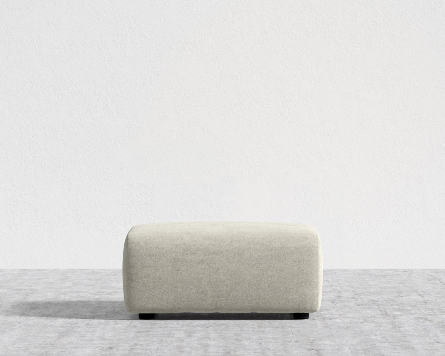 Kaye Ottoman - Large, Essential Cloud Weave - Birch