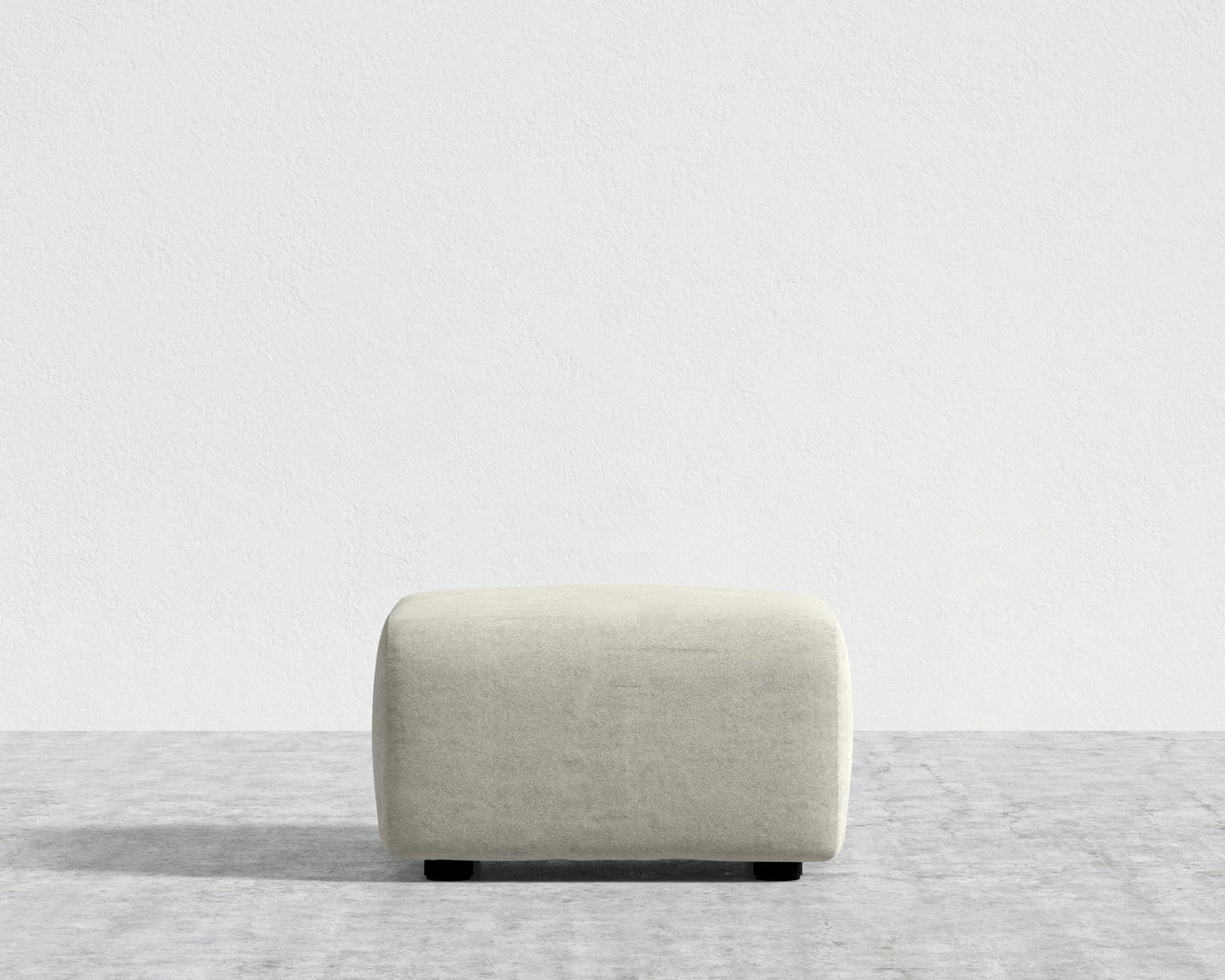Kaye Ottoman - Large, Essential Cloud Weave - Birch