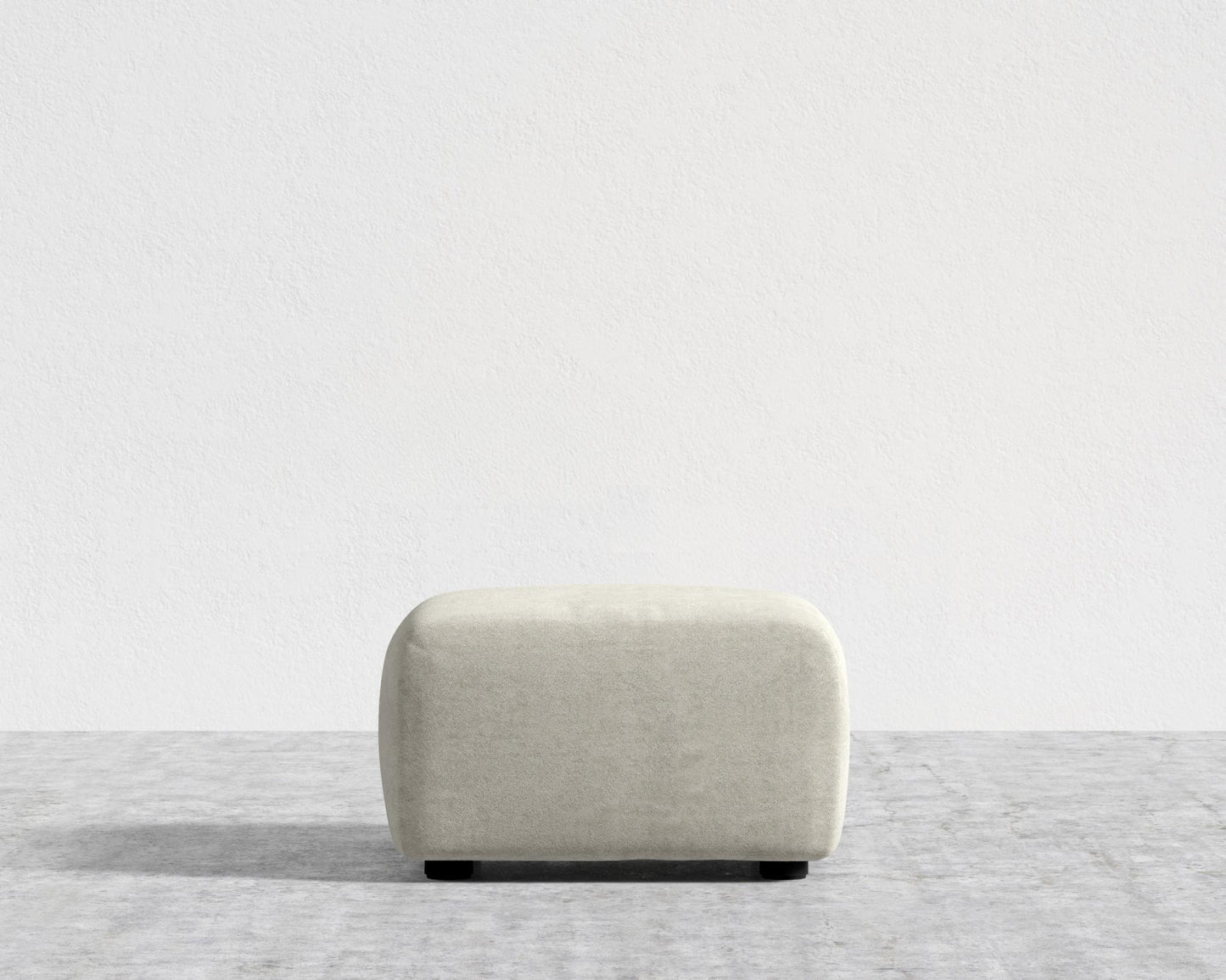 Kaye Ottoman - Large, Essential Cloud Weave - Birch