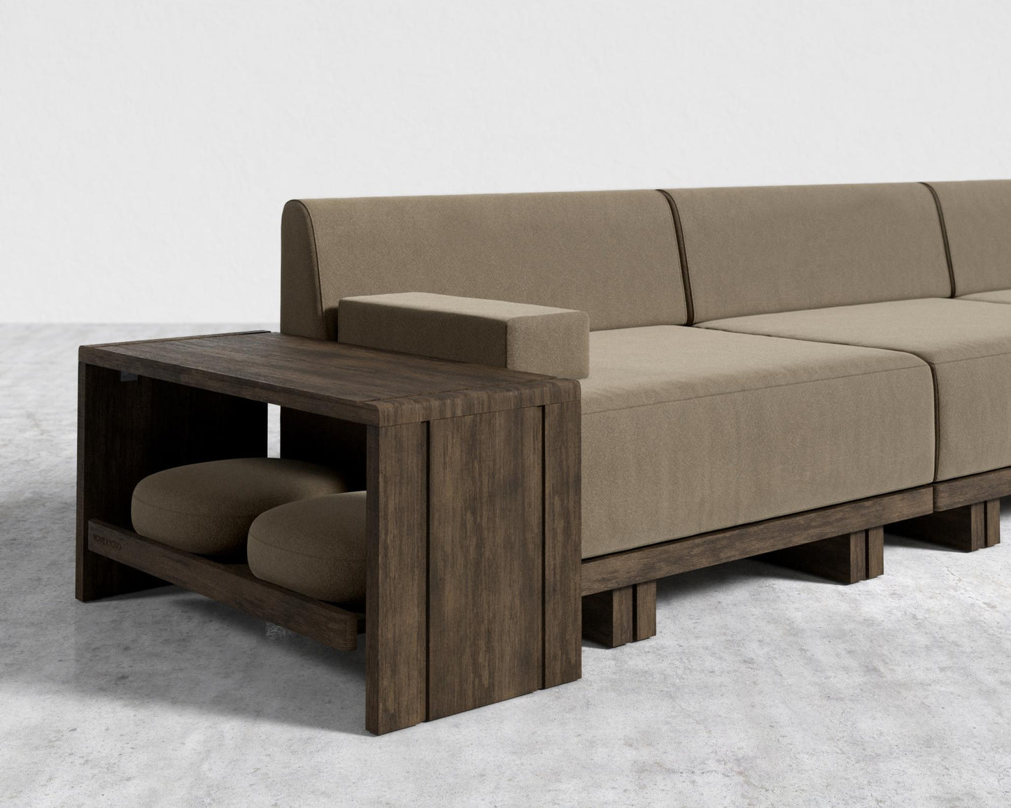 Kyoto 3-Seater Sofa - Kyoto Truffle - Deep-cut, Ombra Velvet - Smoky Brown