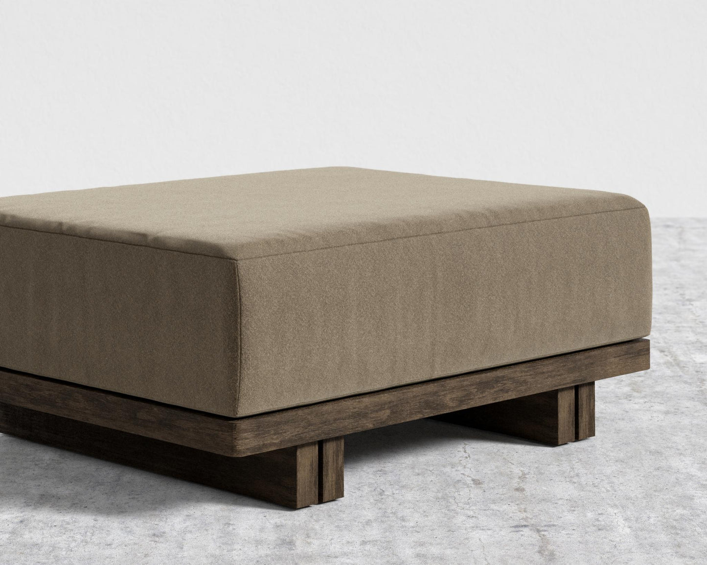 Kyoto Ottoman - Kyoto Truffle - Deep-cut, Ombra Velvet - Smoky Brown