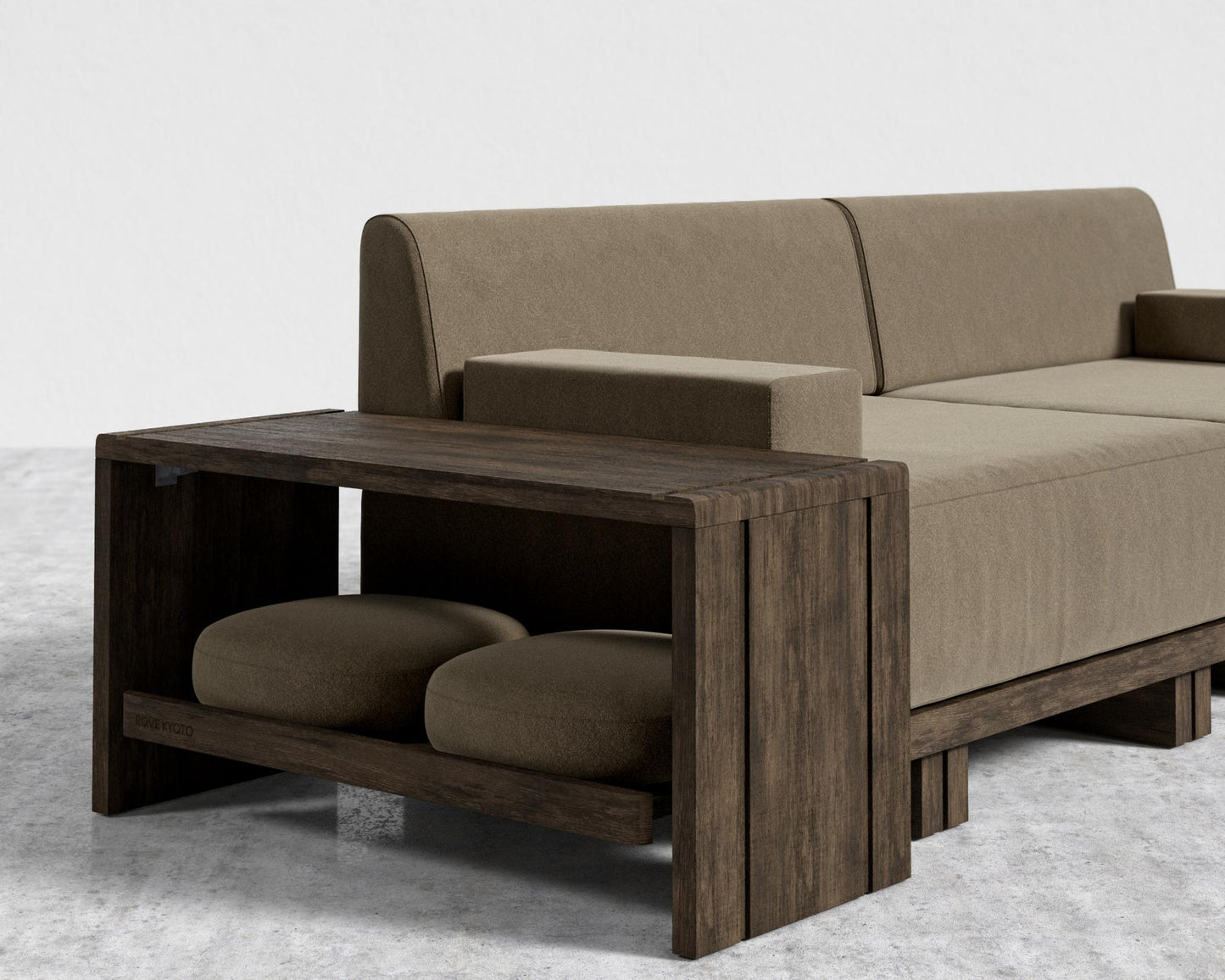 Kyoto Modular Sofa - Kyoto Truffle - Deep-cut, Ombra Velvet - Smoky Brown