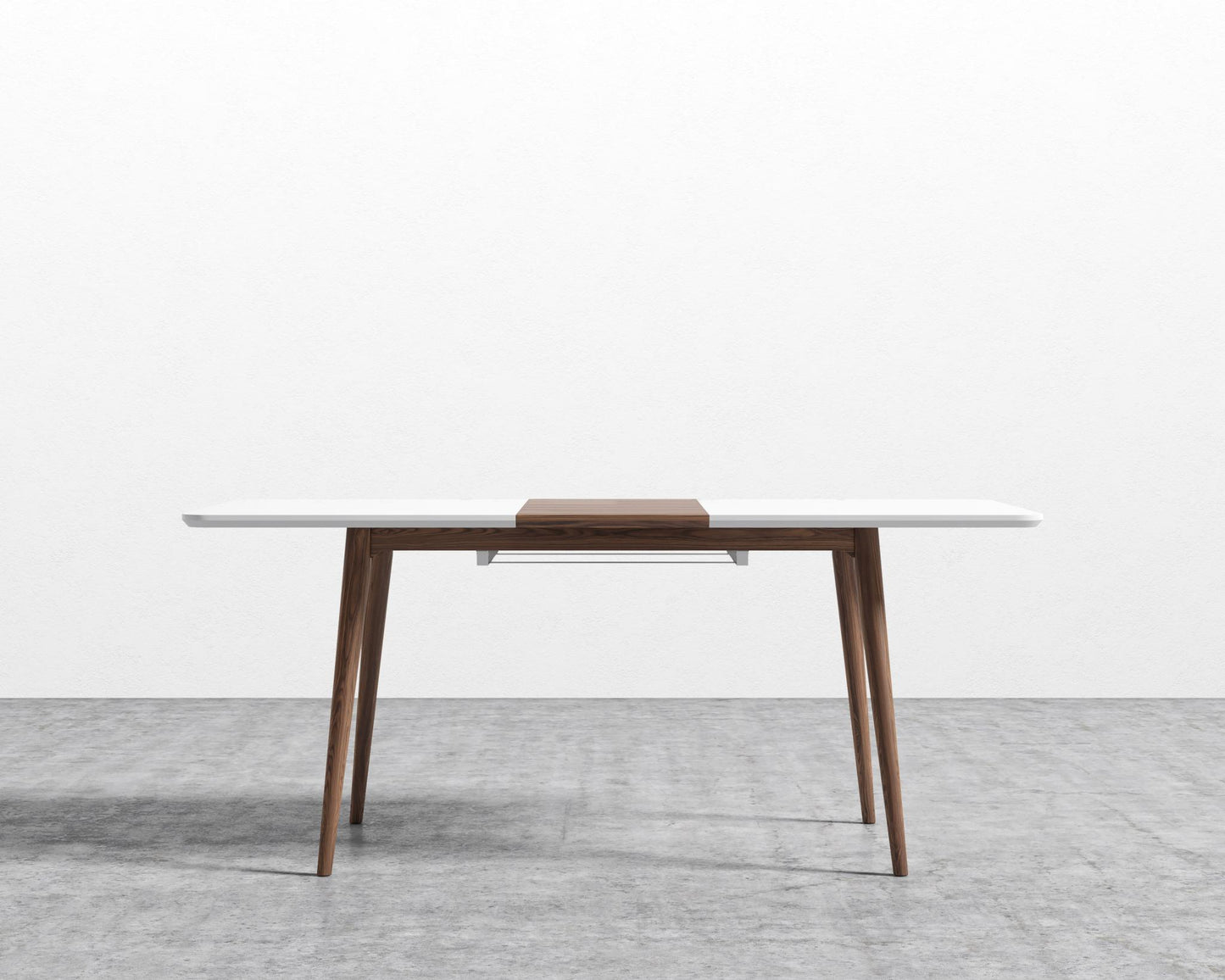 Marcus Dining Table - Lacquer - White, Ash Wood, Walnut Veneer
