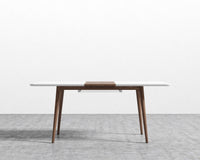 Marcus Dining Table - Lacquer - White, Ash Wood, Walnut Veneer