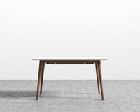 Marcus Dining Table - Lacquer - White, Ash Wood, Walnut Veneer