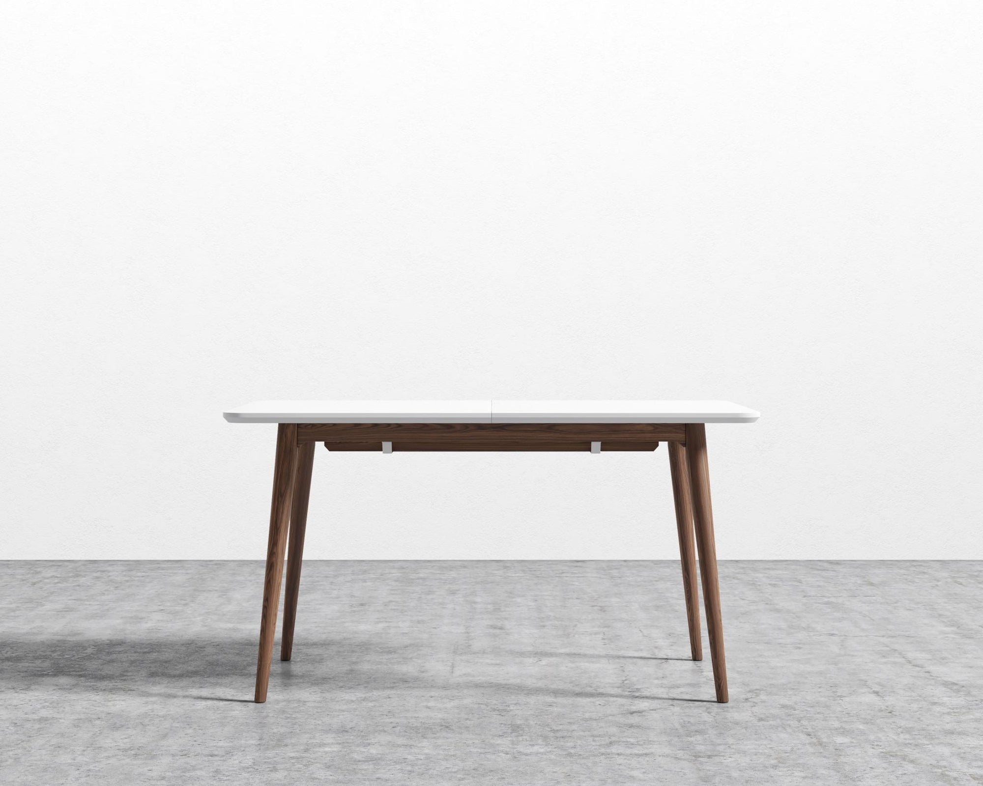 Marcus Dining Table - Lacquer - White, Ash Wood, Walnut Veneer