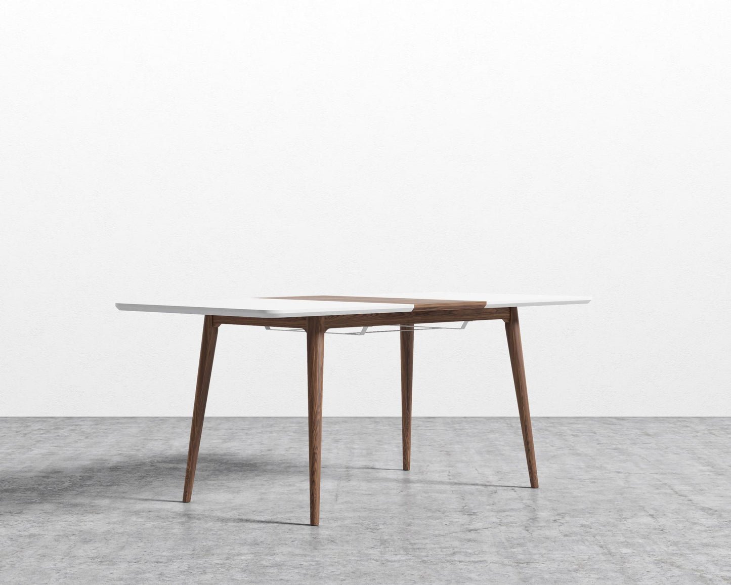 Marcus Dining Table - Lacquer - White, Ash Wood, Walnut Veneer