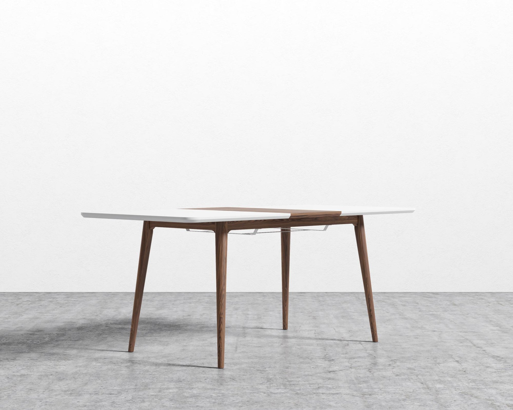 Marcus Dining Table - Lacquer - White, Ash Wood, Walnut Veneer