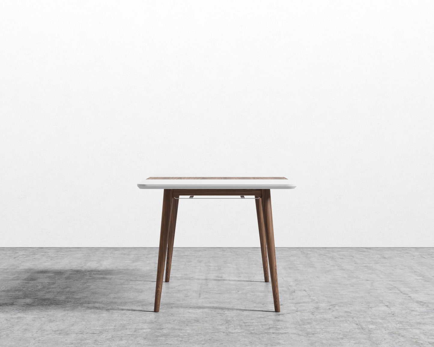 Marcus Dining Table - Lacquer - White, Ash Wood, Walnut Veneer