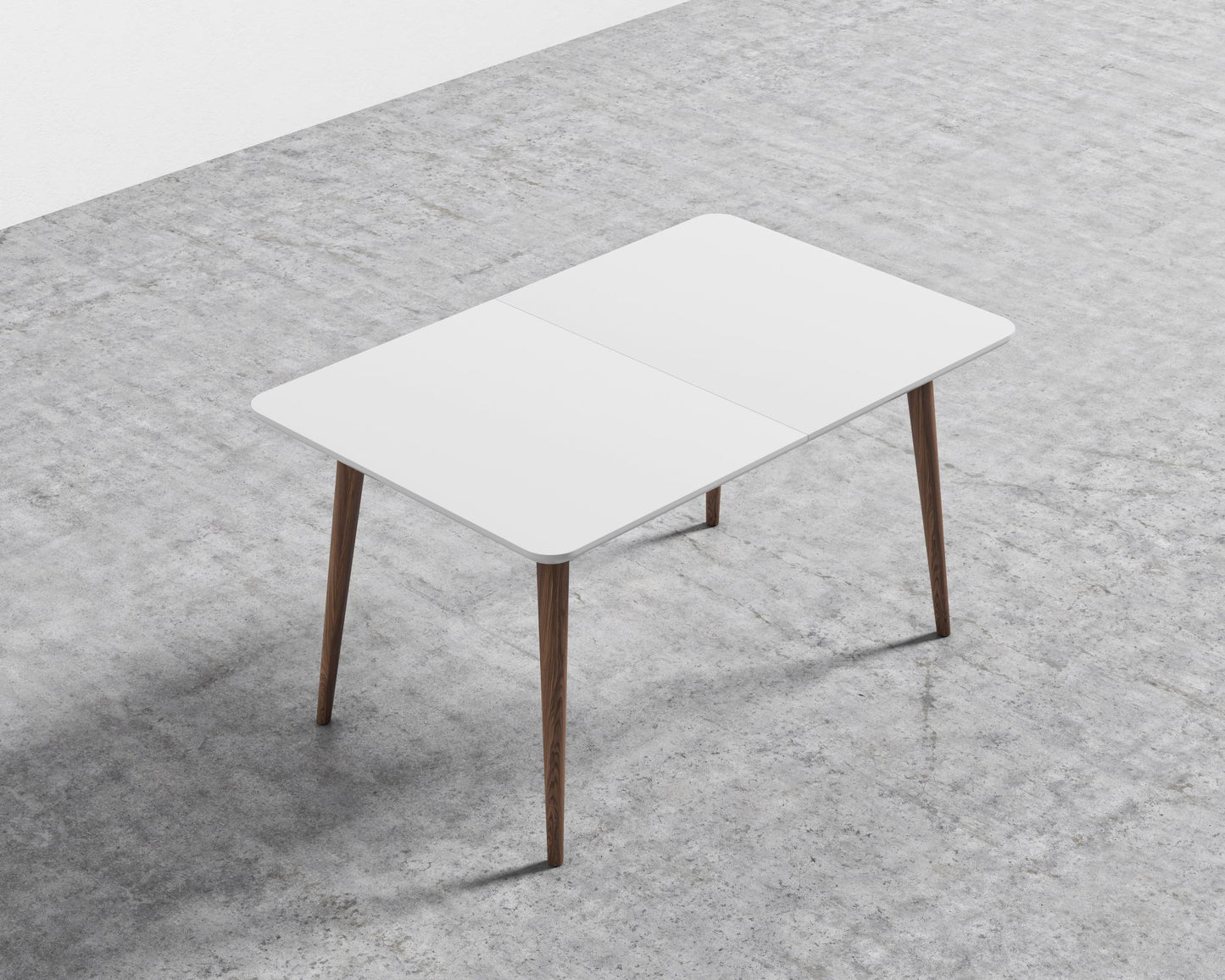 Marcus Dining Table - Lacquer - White, Ash Wood, Walnut Veneer