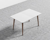 Marcus Dining Table - Lacquer - White, Ash Wood, Walnut Veneer