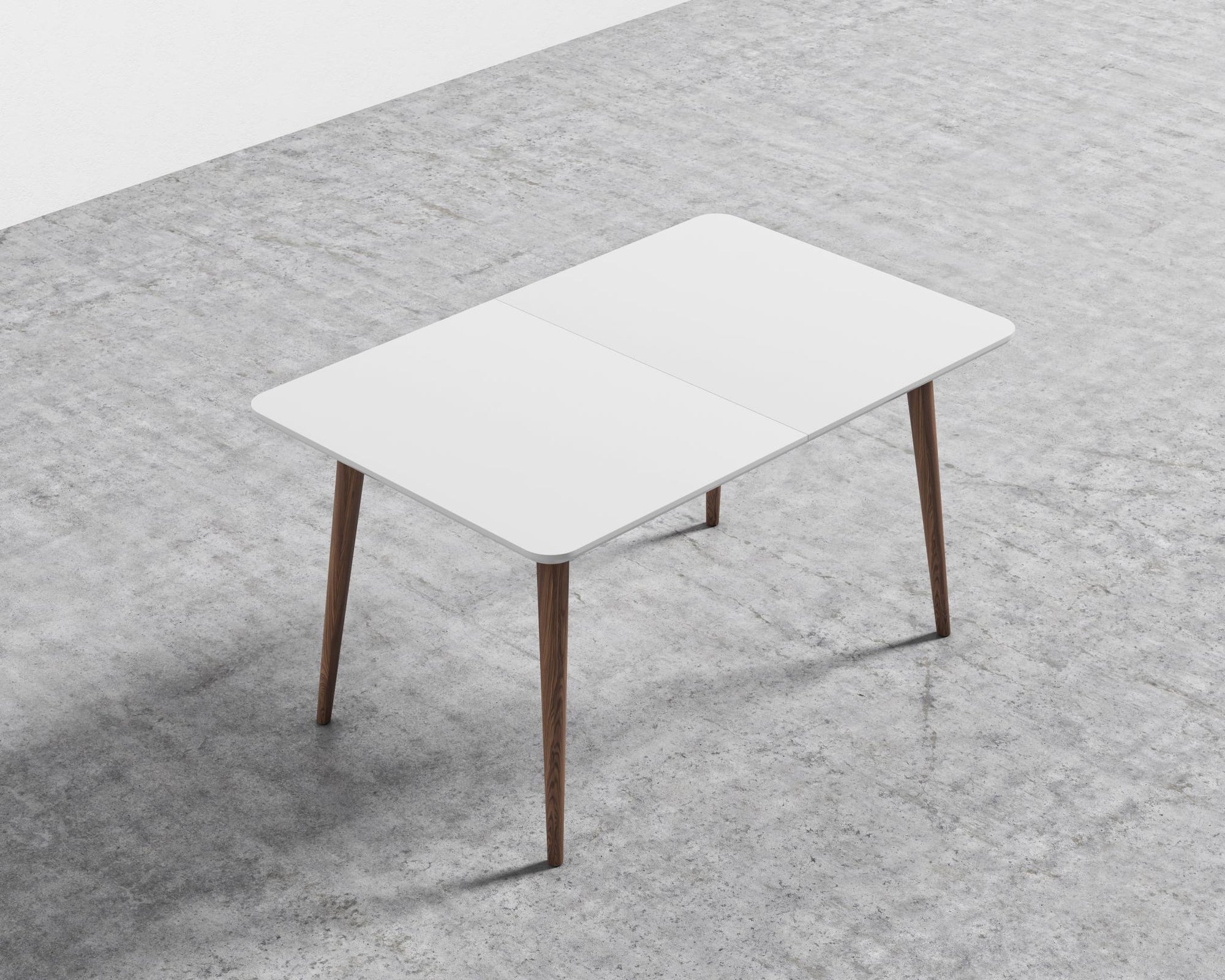 Marcus Dining Table - Lacquer - White, Ash Wood, Walnut Veneer