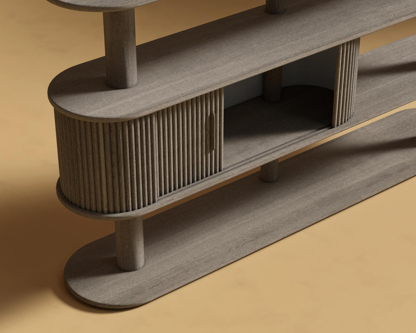 Noelle Bookshelf - Grey Oak Veneer