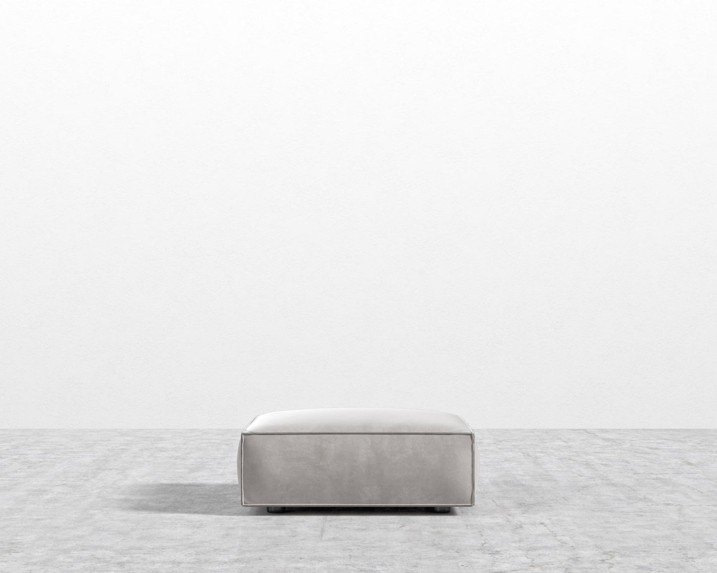 Porter Ottoman - Black Feet, Venice Vegan Suede - Chiffon