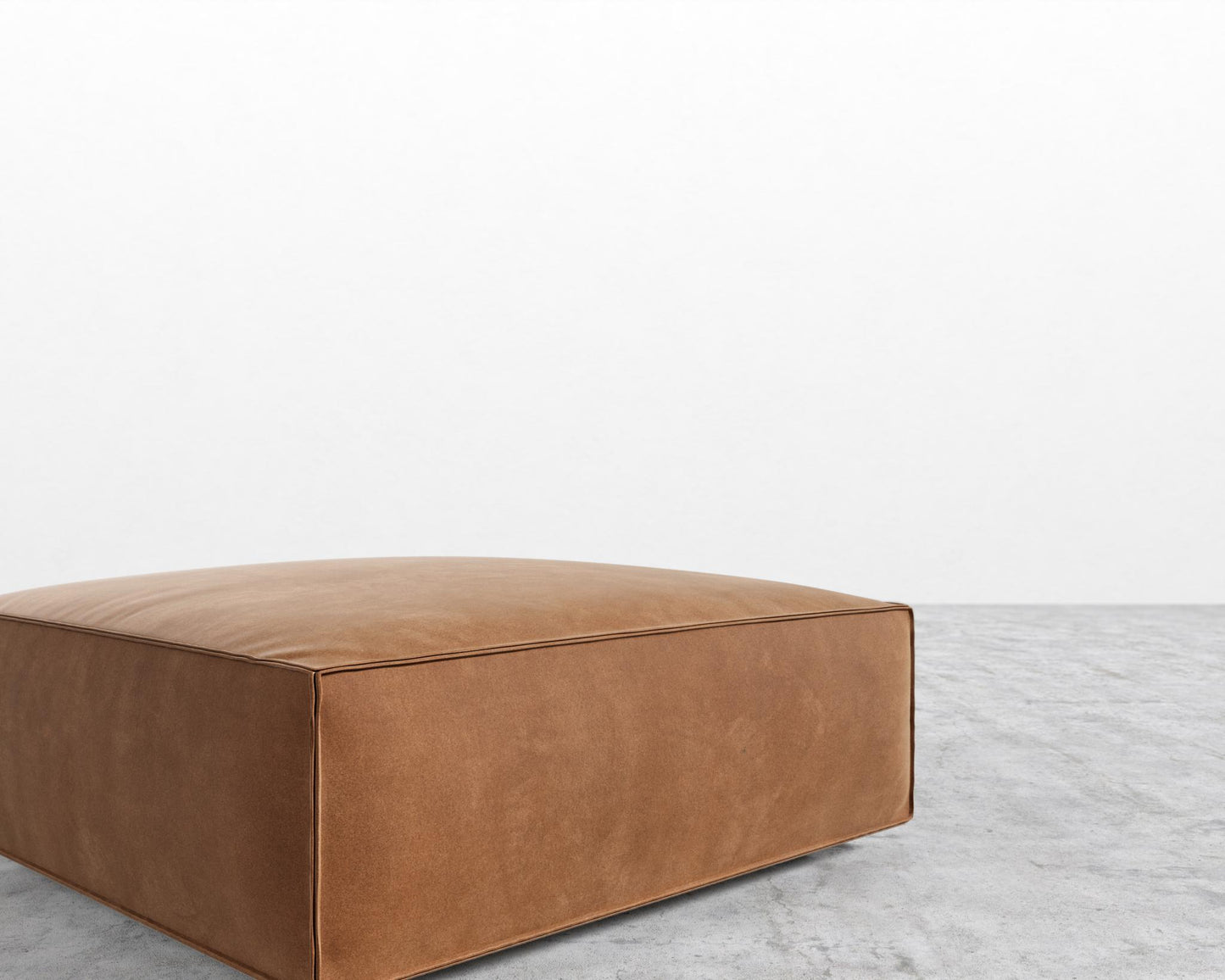 Porter Ottoman - Black Feet, Venice Vegan Suede - Cider