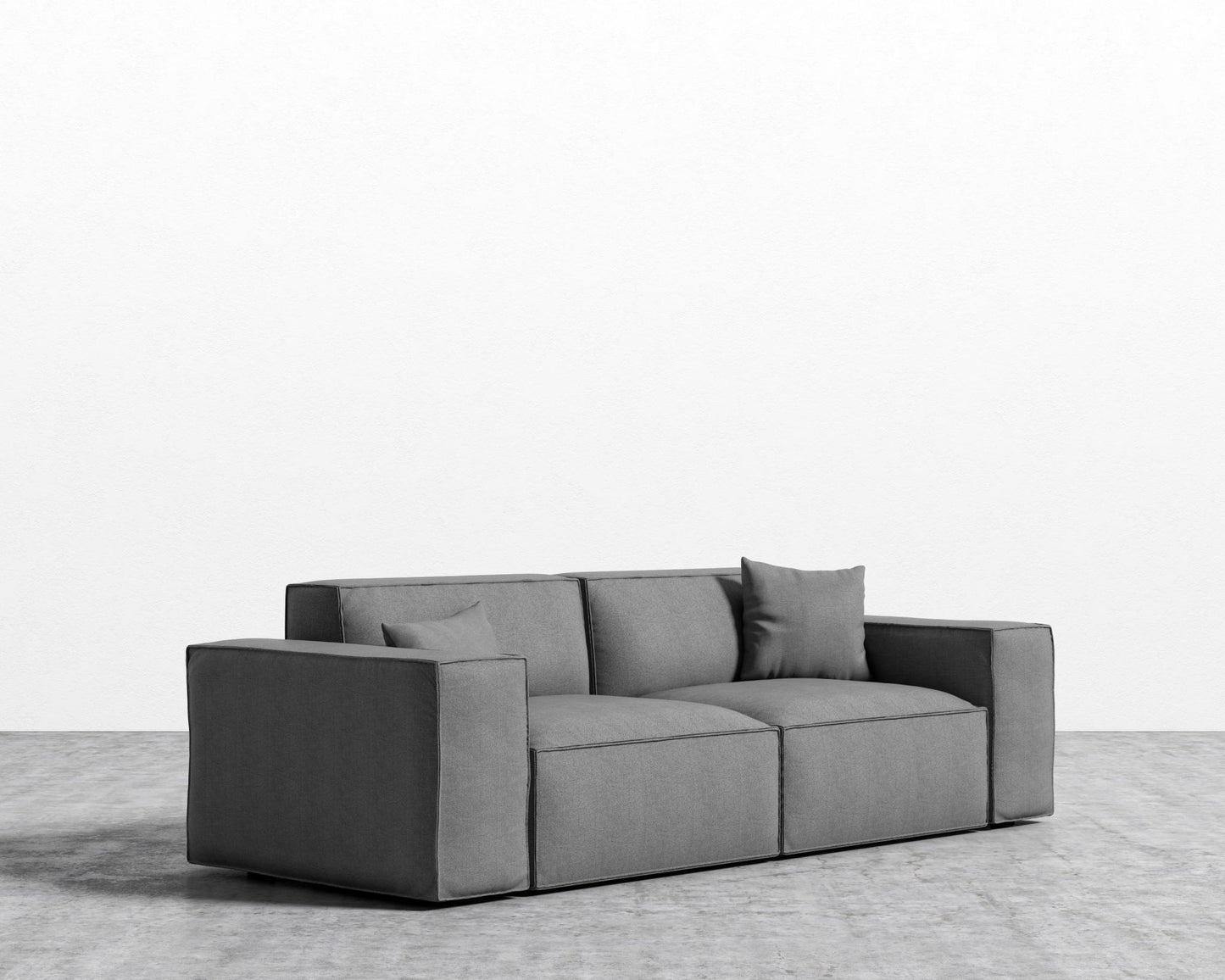 Porter Sofa - Black Feet, Plush Weave - Fin