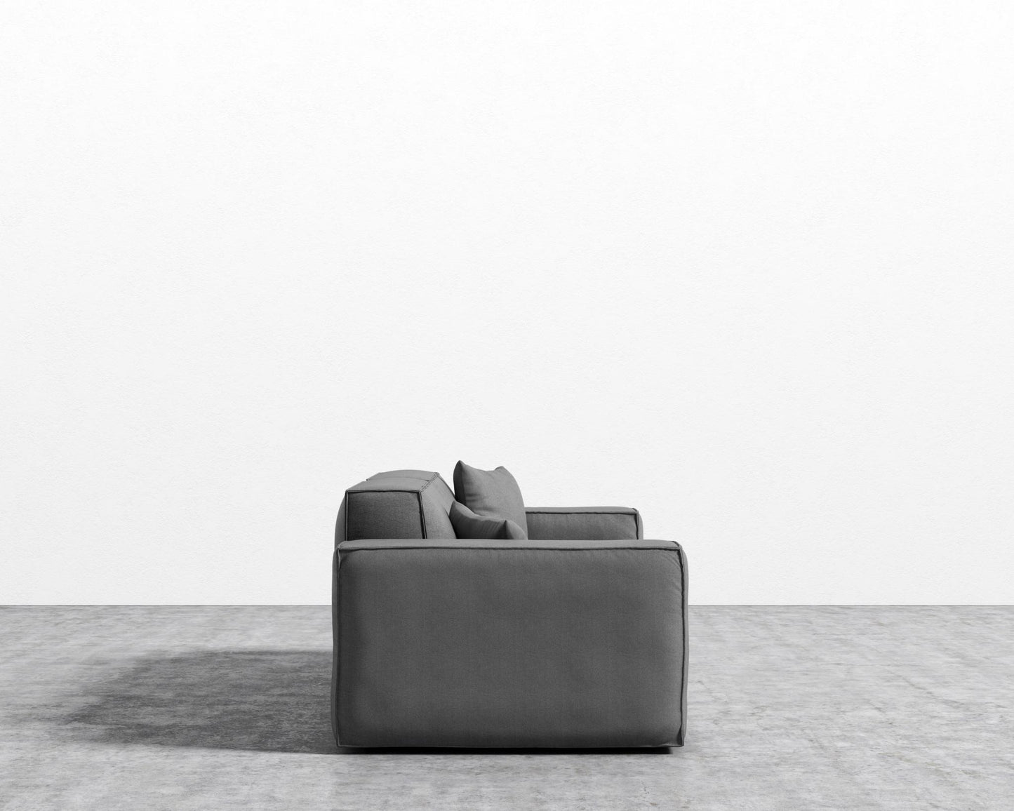 Porter Sofa - Black Feet, Plush Weave - Fin