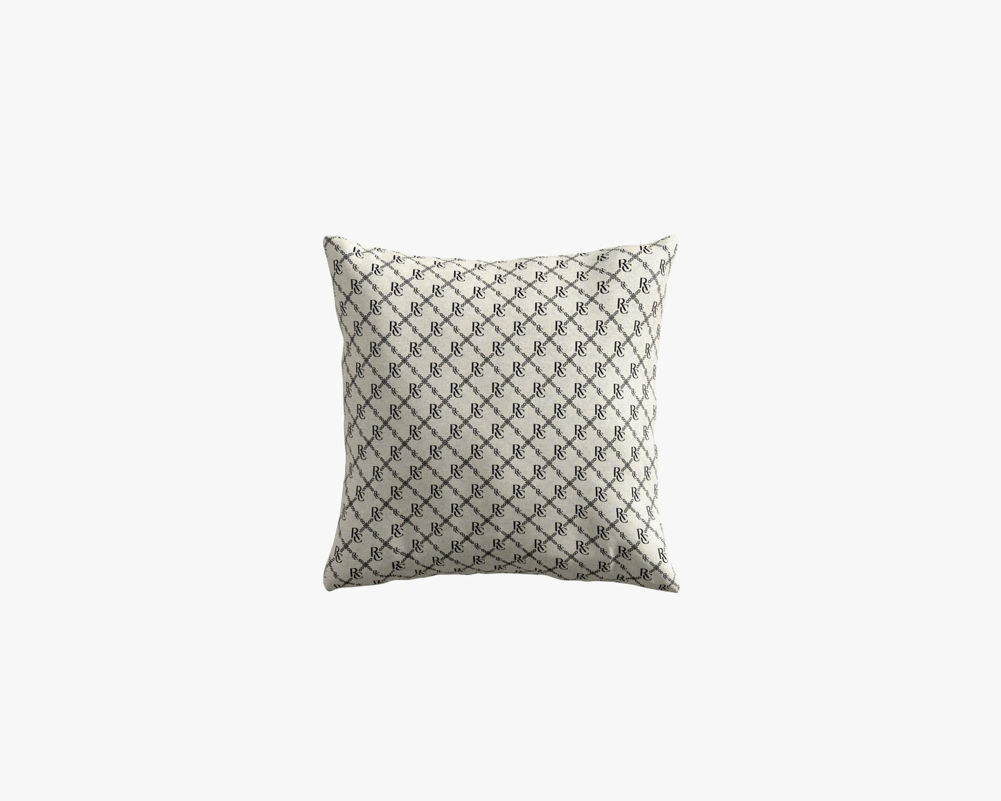 Square Pillow - Monogram Pattern - Modern Felt - Bone