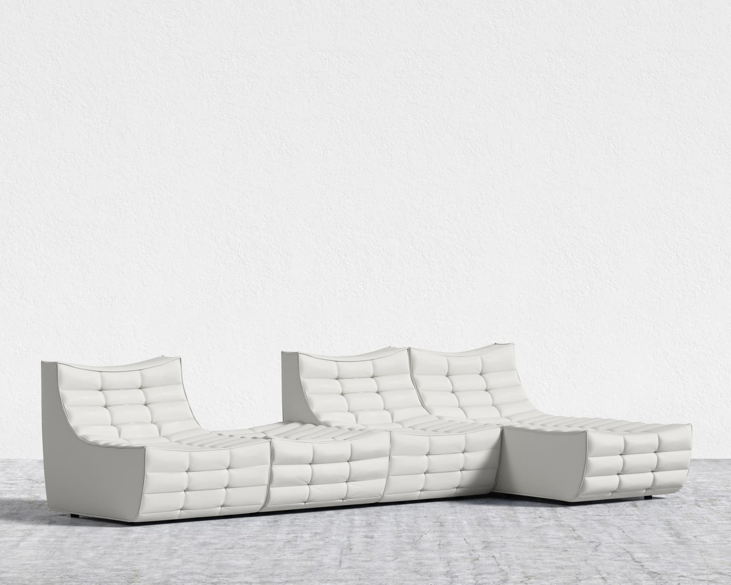 Tanner Modular Sectional - Microfiber Leather - Trento Eggshell