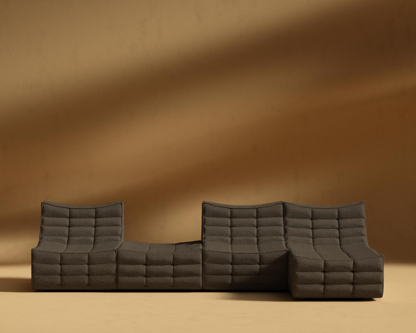 Tanner Modular Sectional - Shearling - Espresso