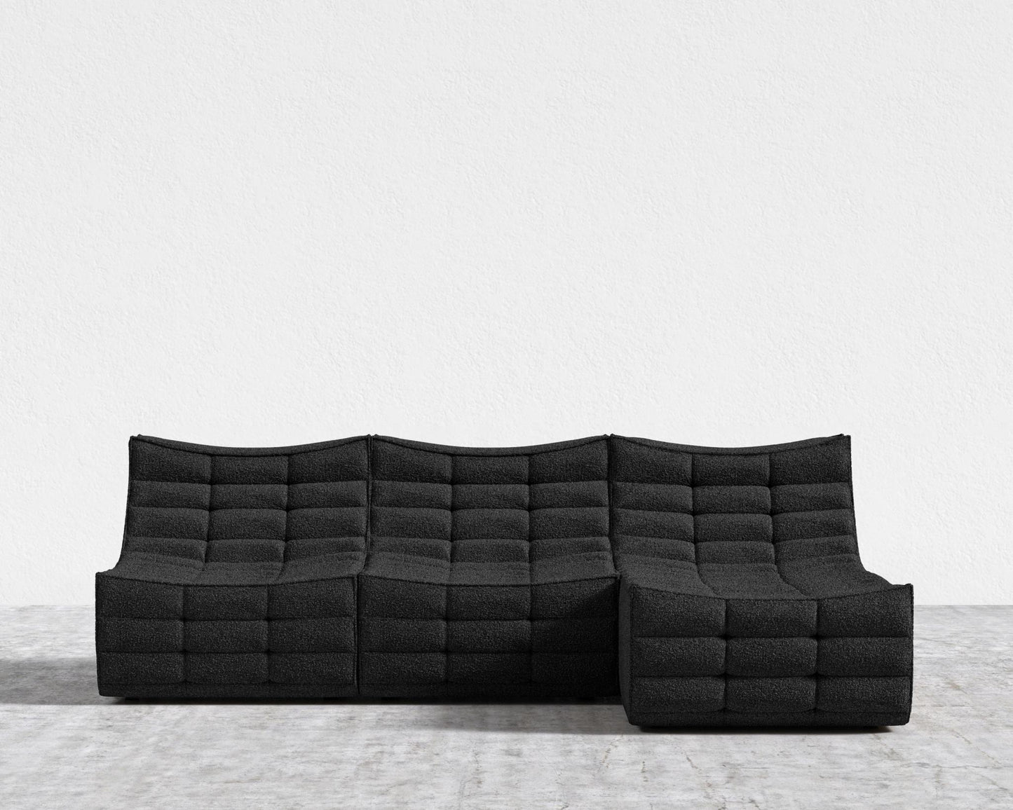 Tanner Sectional Sofa - Chatou Bouclé - Caviar