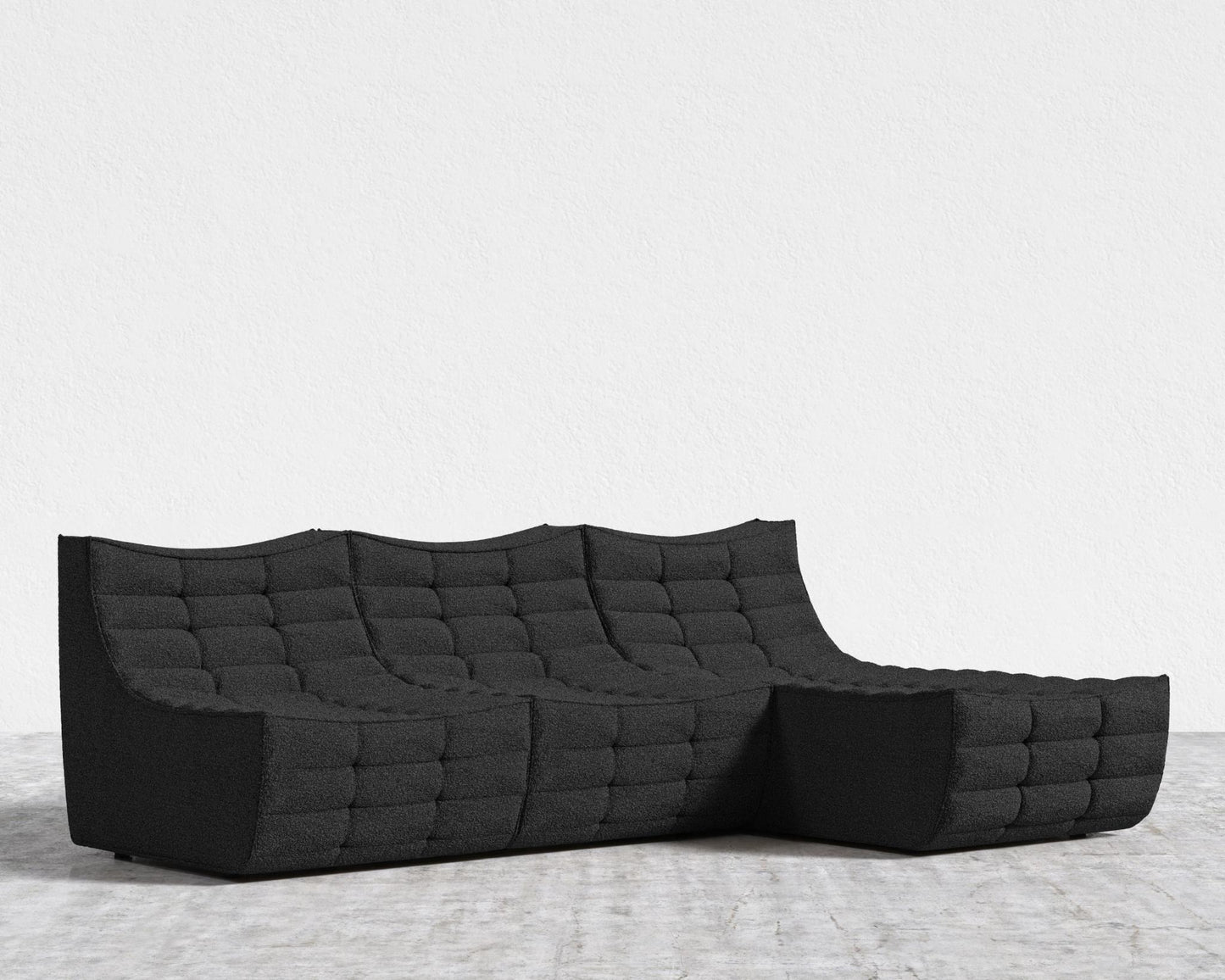 Tanner Sectional Sofa - Chatou Bouclé - Caviar