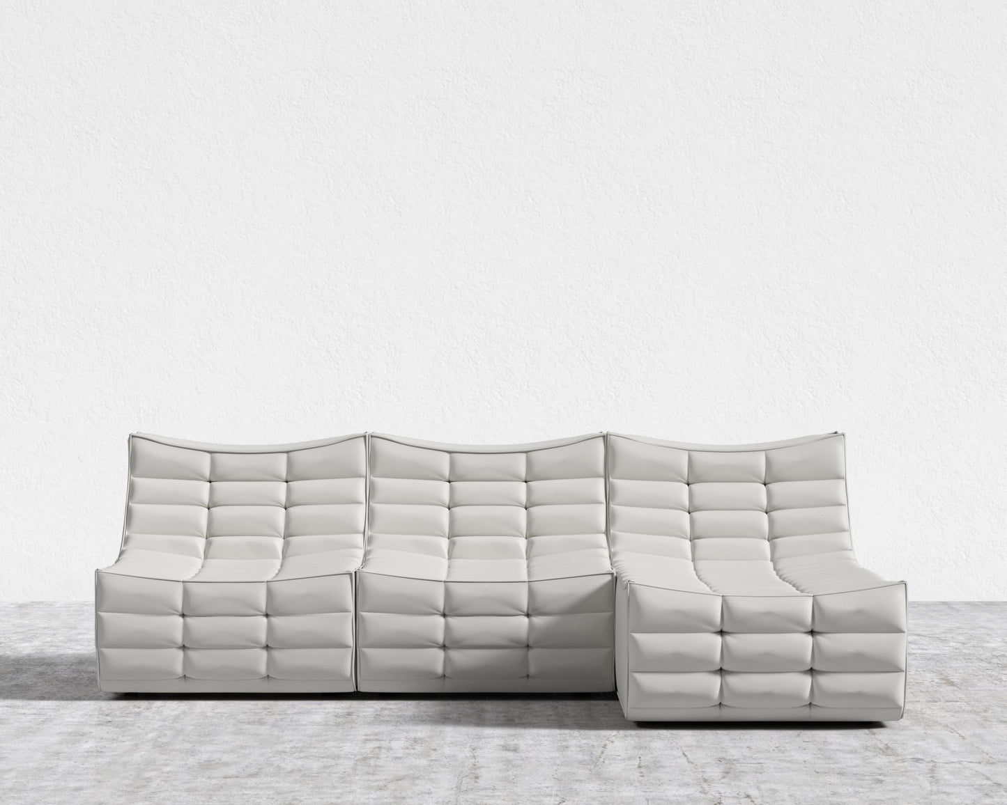 Tanner Sectional Sofa - Microfiber Leather - Trento Eggshell