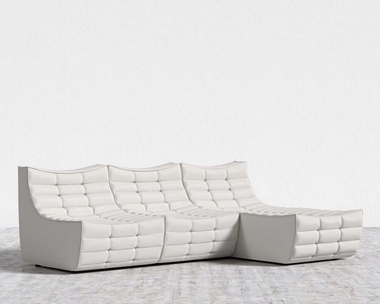 Tanner Sectional Sofa - Microfiber Leather - Trento Eggshell