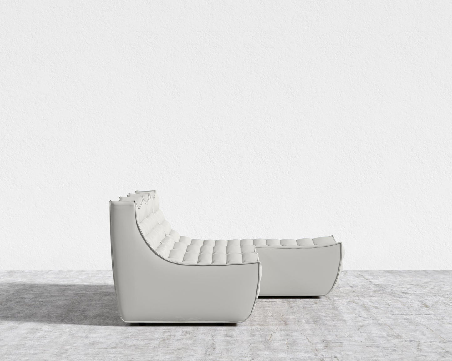 Tanner Sectional Sofa - Microfiber Leather - Trento Eggshell