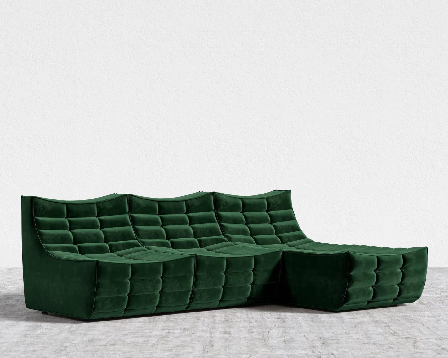 Tanner Sectional Sofa - Plush Velvet - Moss