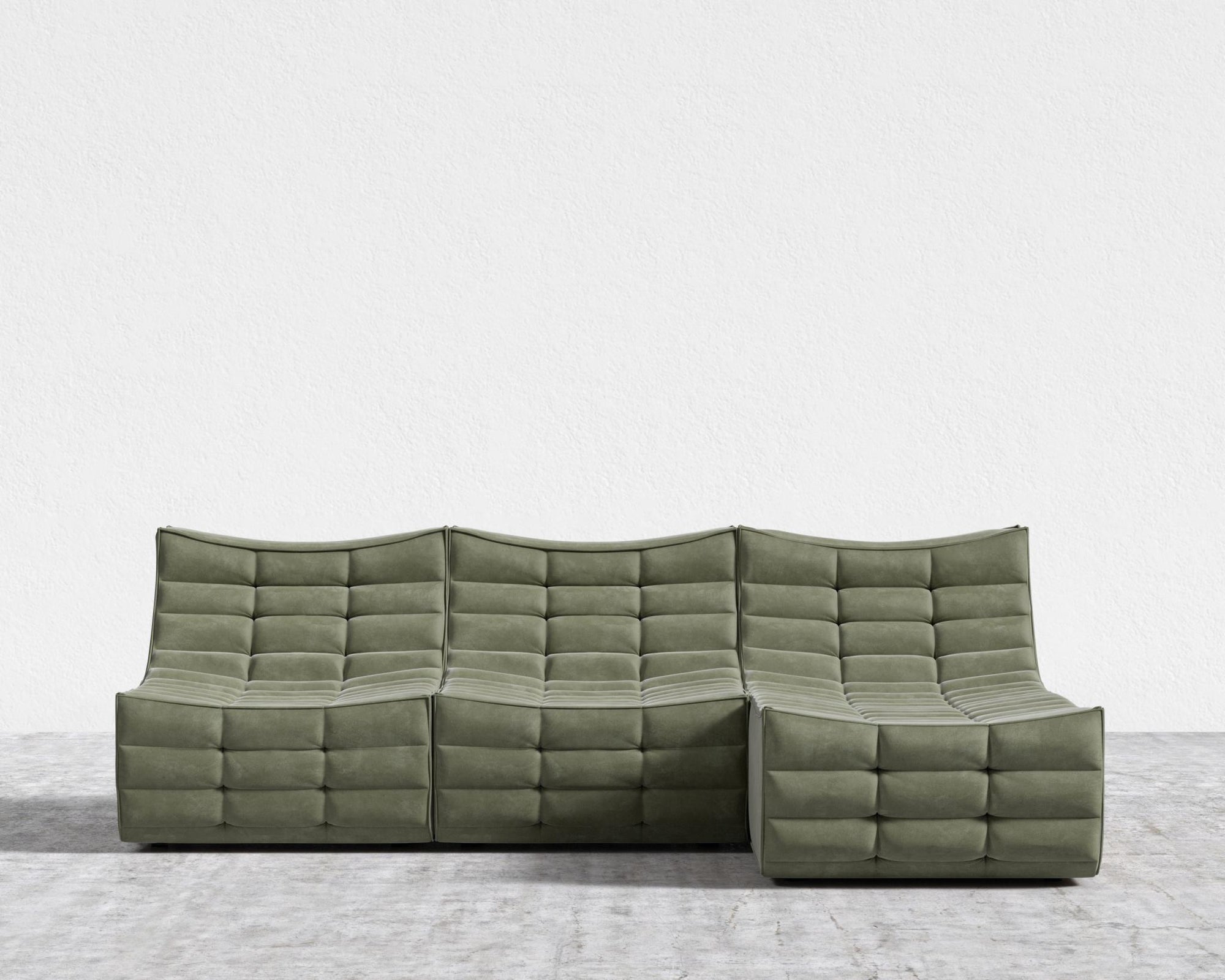 Tanner Sectional Sofa - Venice Vegan Suede - Sage