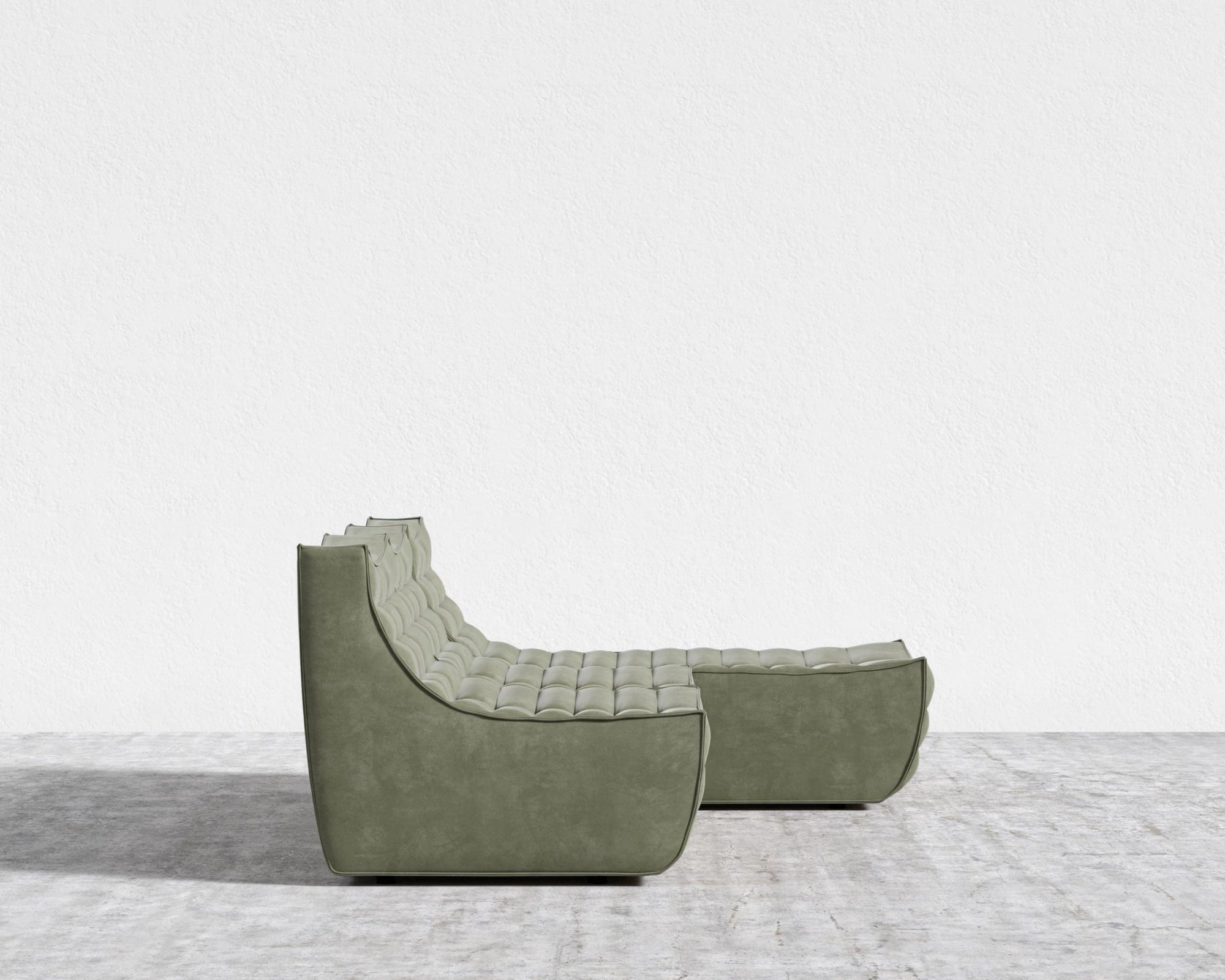 Tanner Sectional Sofa - Venice Vegan Suede - Sage