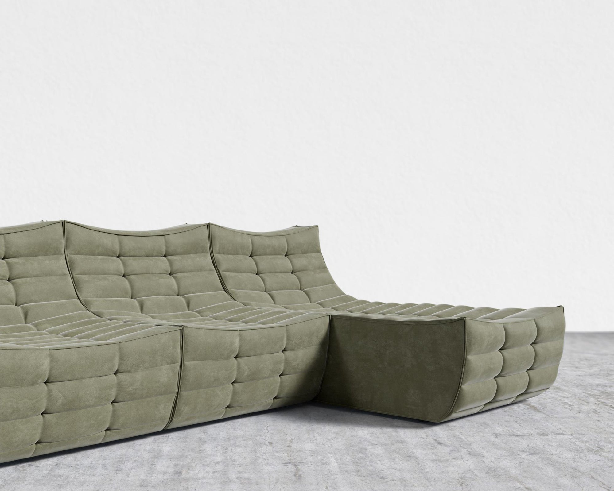 Tanner Sectional Sofa - Venice Vegan Suede - Sage