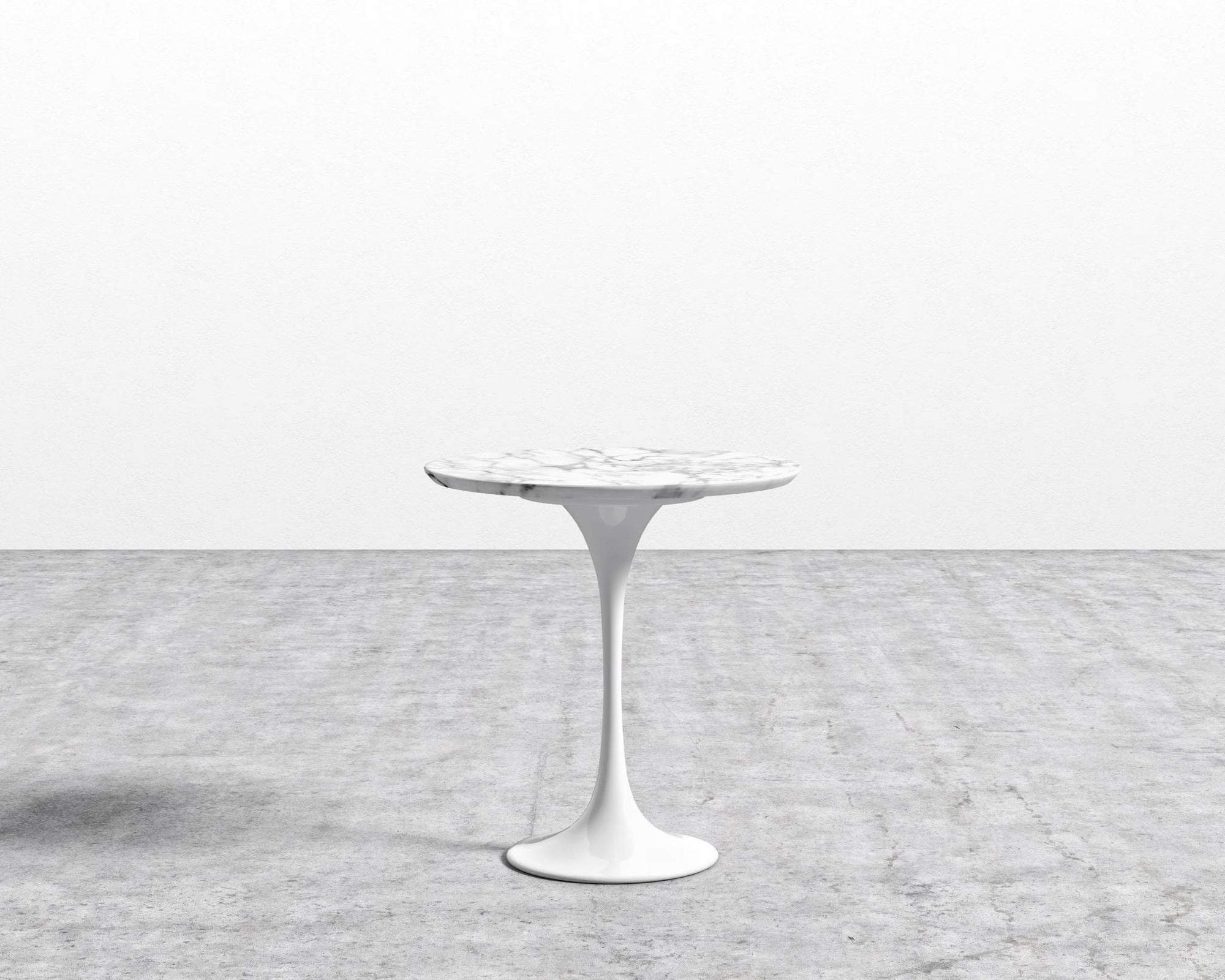 Tulip Side Table - White, Surface - White Carrara Marble