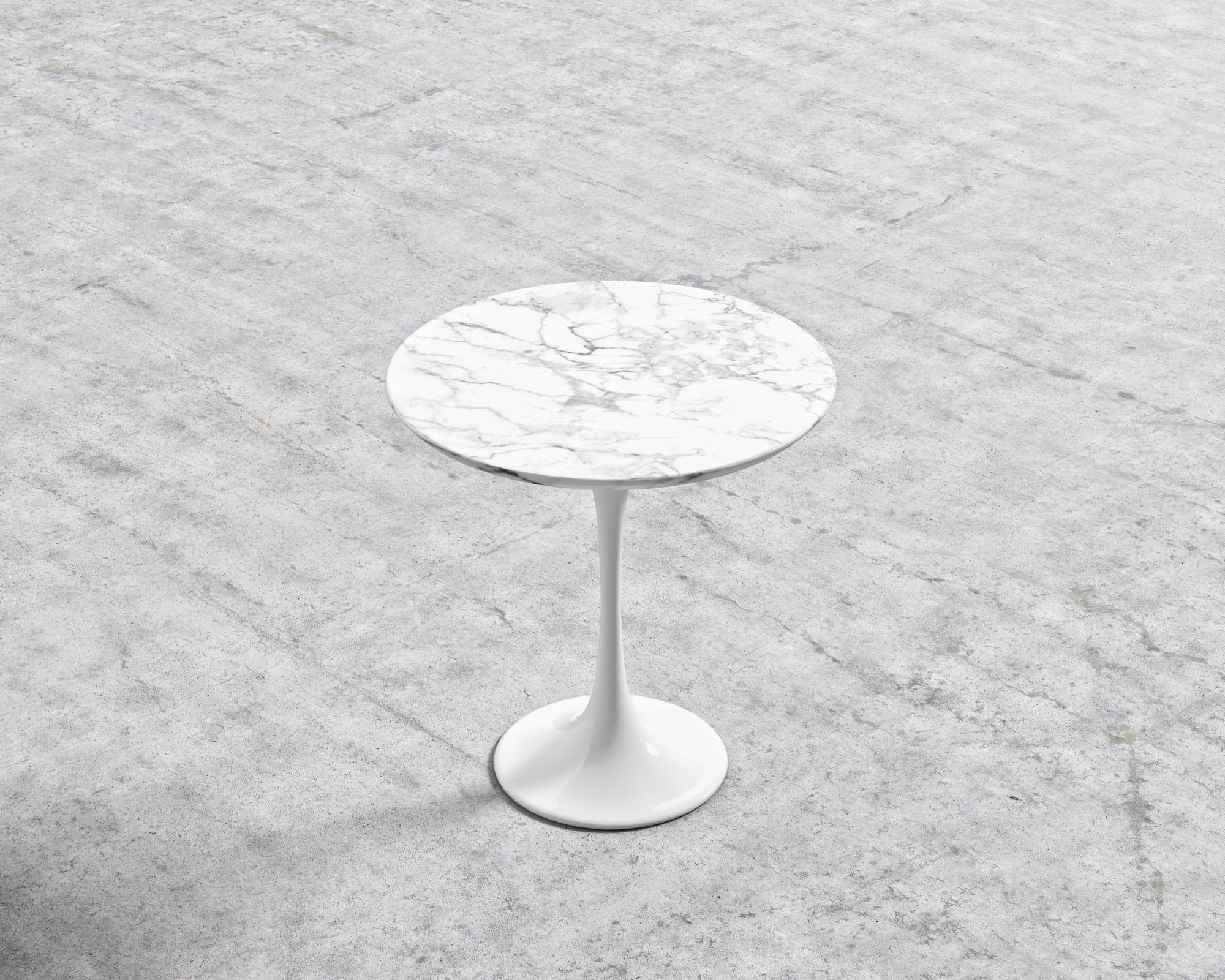 Tulip Side Table - White, Surface - White Carrara Marble
