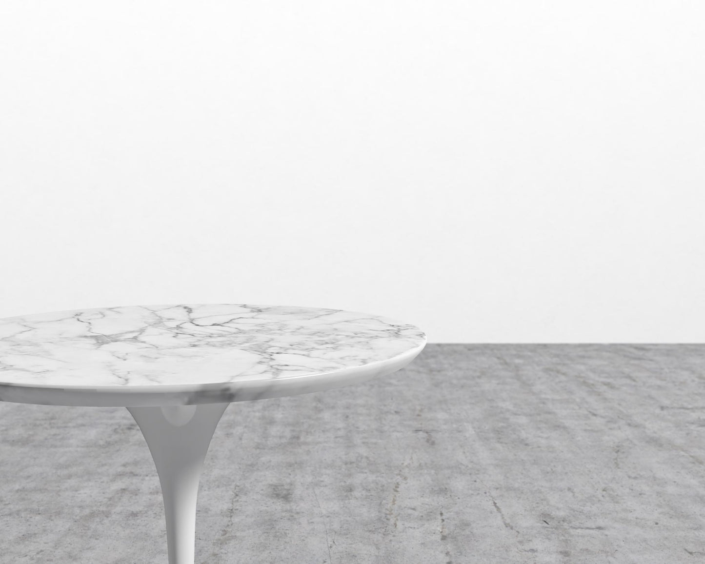Tulip Side Table - White, Surface - White Carrara Marble