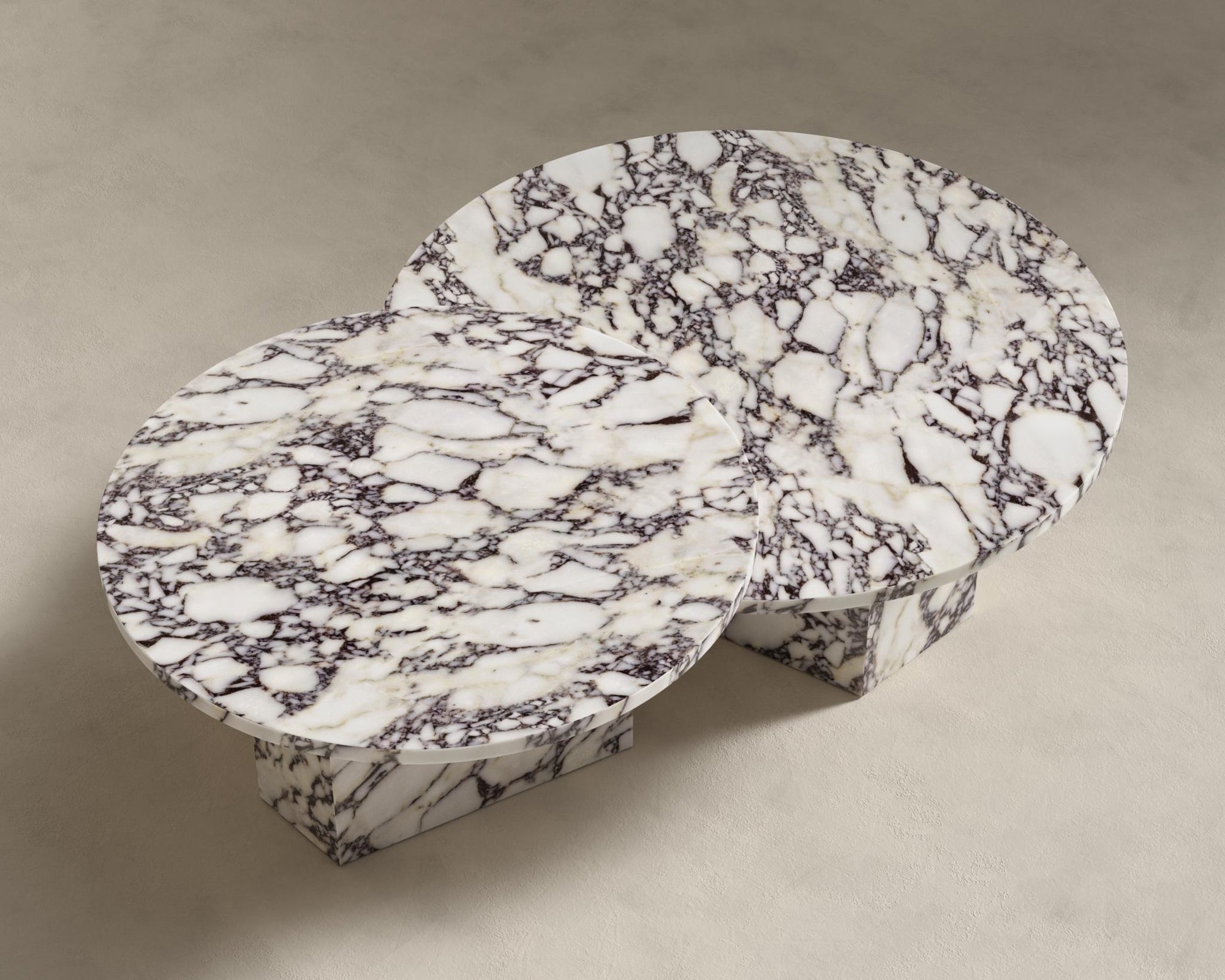 Romulus Nesting Coffee Table - Viola Marble