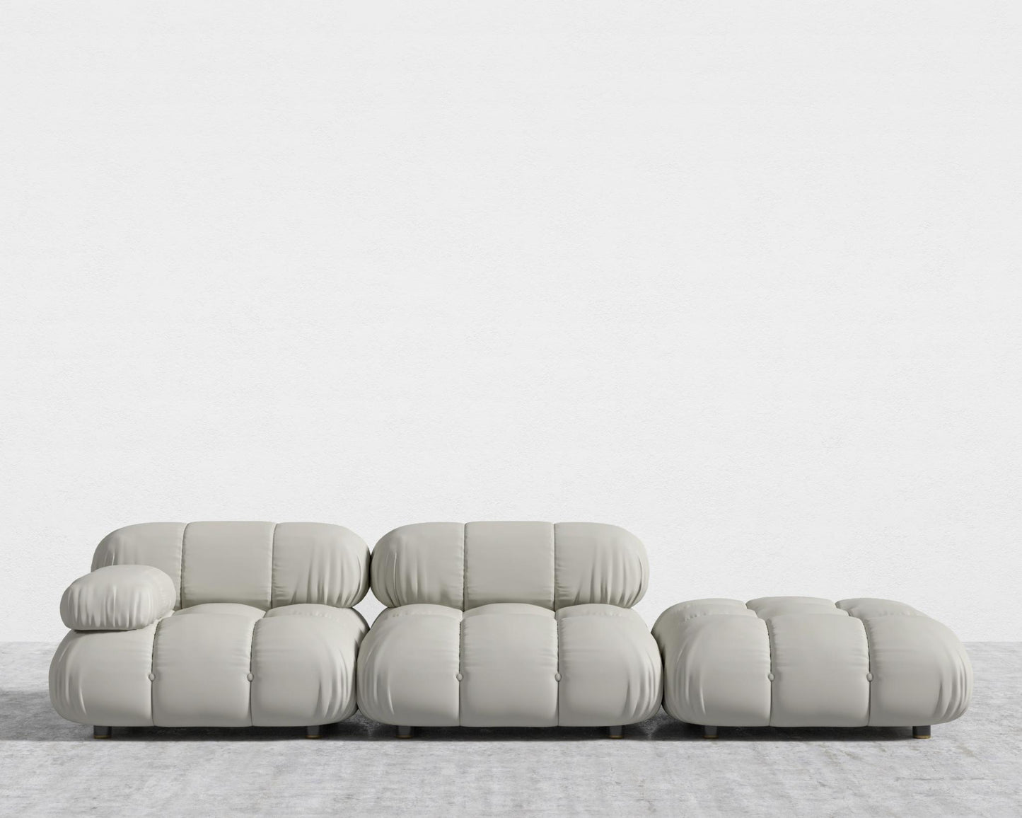 Belia Open End Sofa - Open Left, Microfiber Leather - Trento Taupe