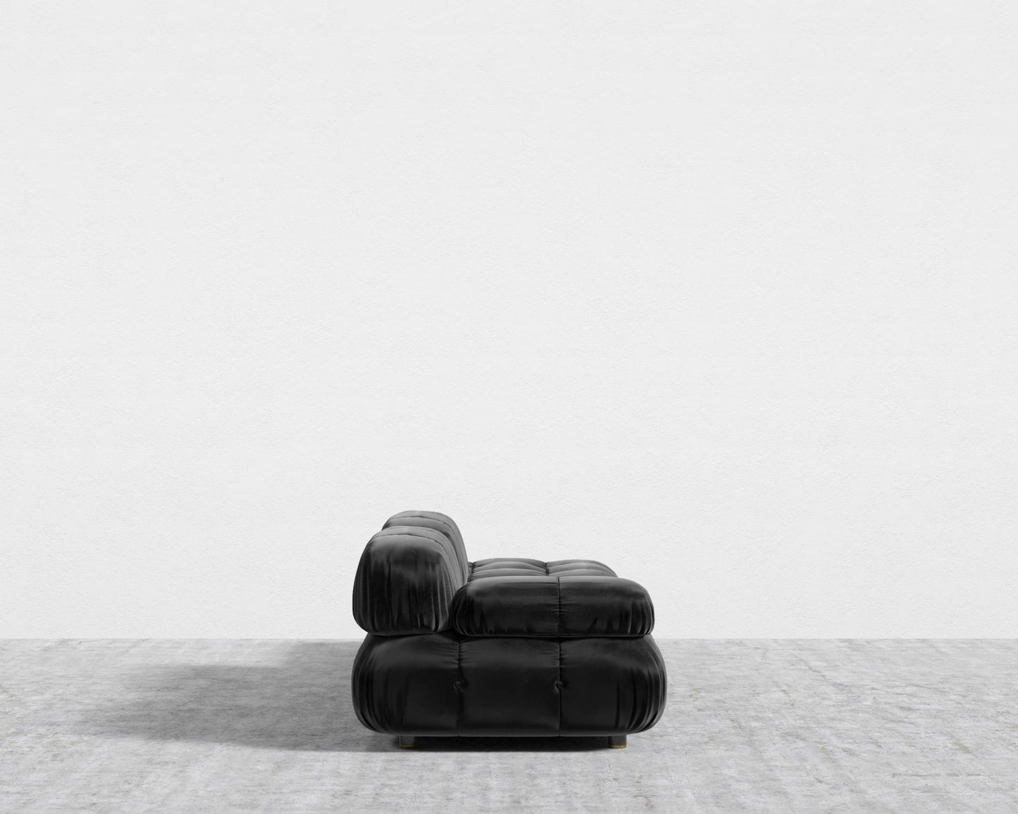 Belia Open End Sofa - Open Left, Plush Velvet - Black