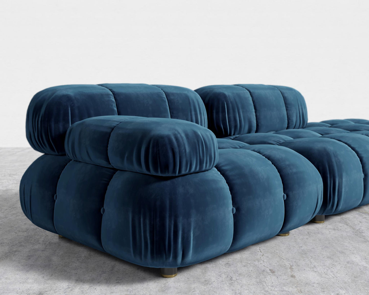 Belia Open End Sofa - Open Left, Plush Velvet - Cobalt
